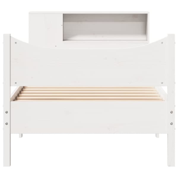 vidaXL Sängram utan madrass vit 90x190 cm massiv furu