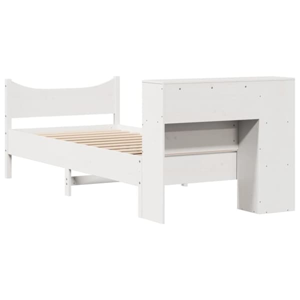 vidaXL Sängram utan madrass vit 90x190 cm massiv furu