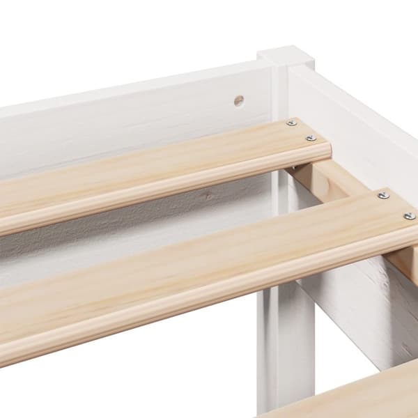 vidaXL Sängram utan madrass vit 90x190 cm massiv furu