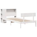 Miniatyrbilde 4 av 11: vidaXL Seng med bokhylle uten madrass hvit 90x190 cm heltre furu