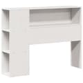 Miniatyrbilde 7 av 11: vidaXL Seng med bokhylle uten madrass hvit 90x190 cm heltre furu