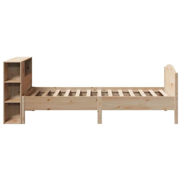vidaXL Sänky kirjahyllyllä ilman patjaa 75x190 cm täysi mänty