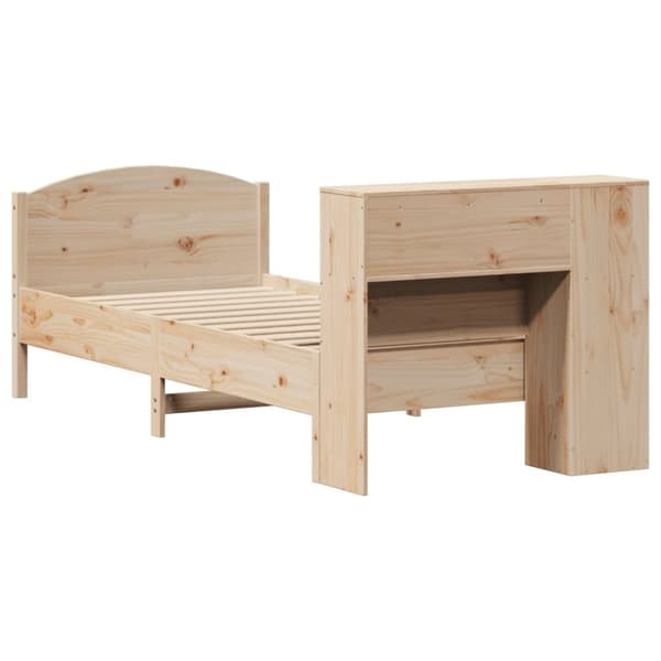 vidaXL Sänky kirjahyllyllä ilman patjaa 75x190 cm täysi mänty