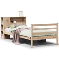 Miniatyrbilde 3 av 11: vidaXL Seng med bokhylle uten madrass 75x190 cm heltre furu