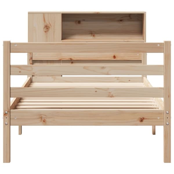 vidaXL Seng med bokhylle uten madrass 75x190 cm heltre furu