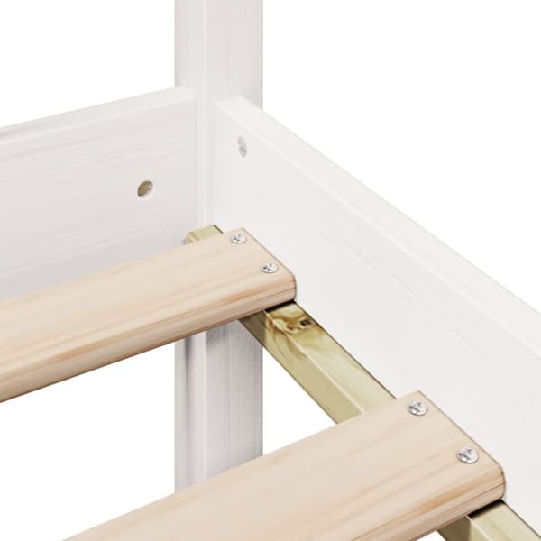 vidaXL seng med reol uden madras 75x190 cm massivt fyrretræ hvid