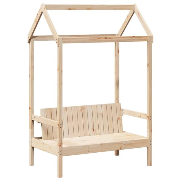 vidaXL Sett med dagseng og benk med tak 90x190 cm heltre furu
