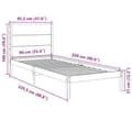 Miniatyrbillede 10 af 10: vidaXL ekstra lang sengeramme uden madras 90x220 cm massivt træ