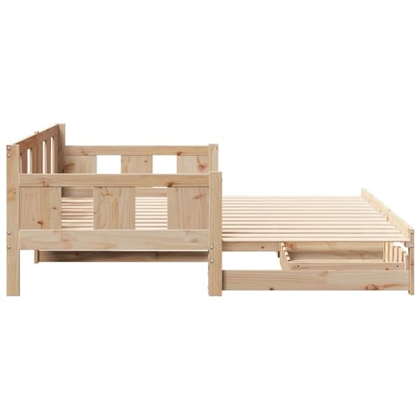 vidaXL Uttrekkbar dagseng med skuffer uten madrass 90x190 cm