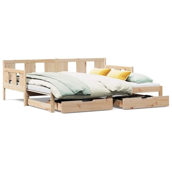 vidaXL daybed med udtræk og skuffer uden madras 90x190 cm