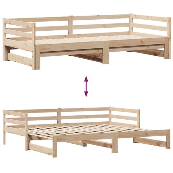 vidaXL Vuodesohva rullilla ja laatikoilla ei patjaa 80x200 cm