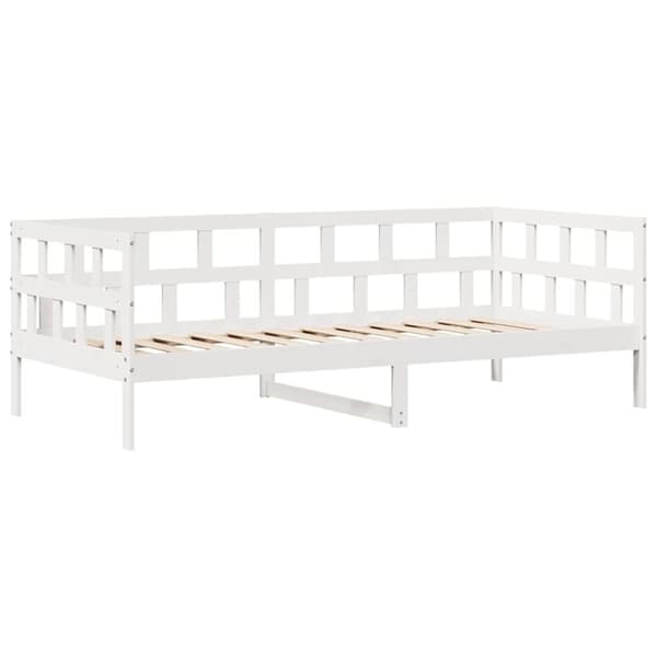 vidaXL Dagseng med skuffer hvit 80x200 cm heltre furu