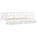 Miniatyrbilde 10 av 11: vidaXL Dagseng med skuffer hvit 80x200 cm heltre furu