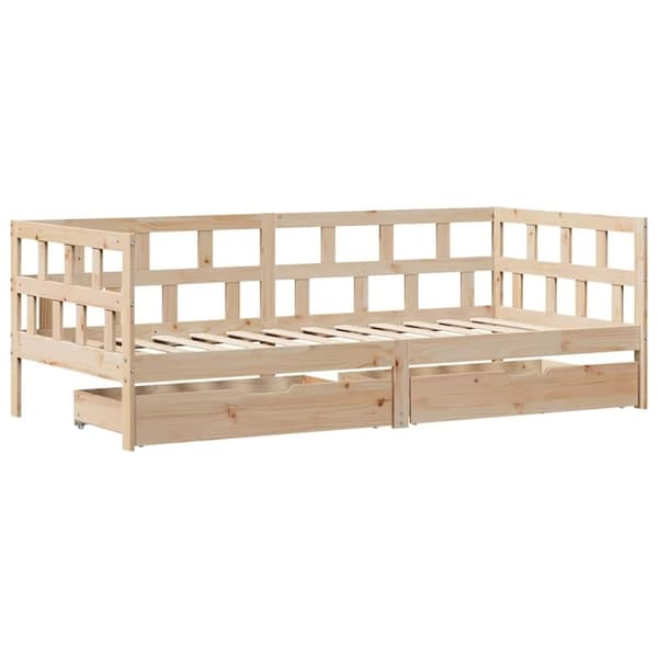 vidaXL Vuodesohva laatikoilla 90x190 cm täysi mänty