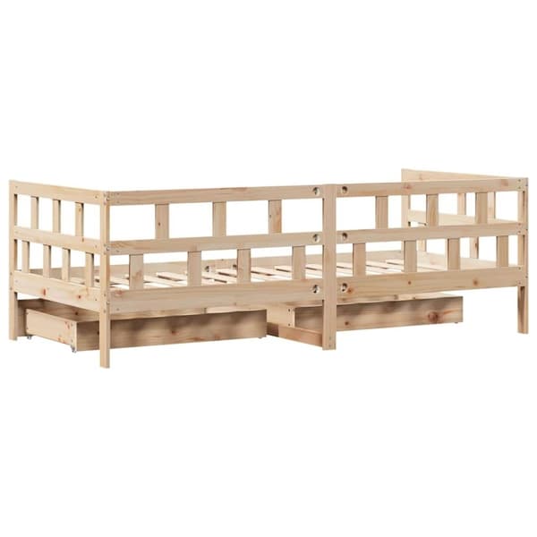 vidaXL Vuodesohva laatikoilla 90x190 cm täysi mänty
