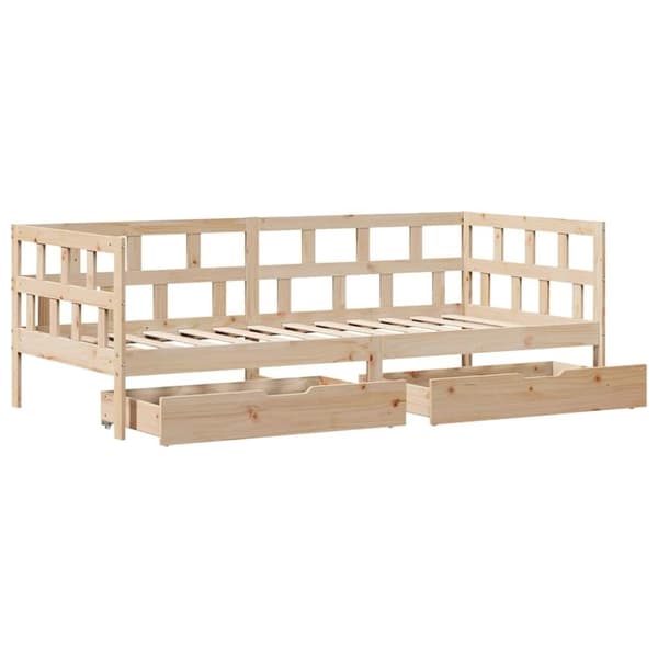 vidaXL Vuodesohva laatikoilla 90x190 cm täysi mänty