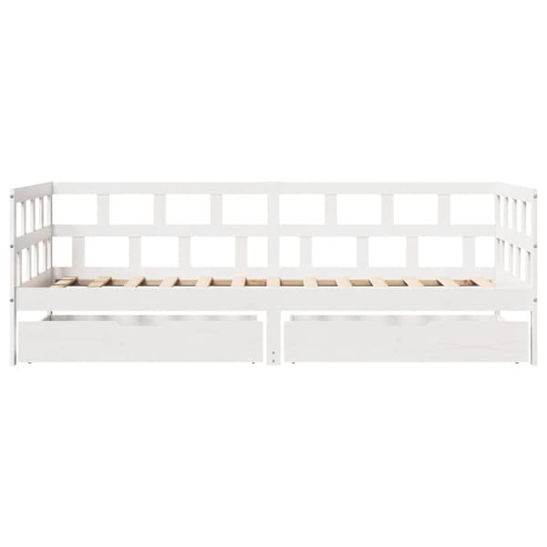 vidaXL Dagbädd med lådor vit 90x190 cm massiv furu