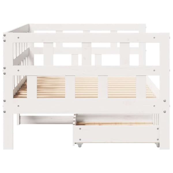 vidaXL Dagbädd med lådor vit 90x190 cm massiv furu
