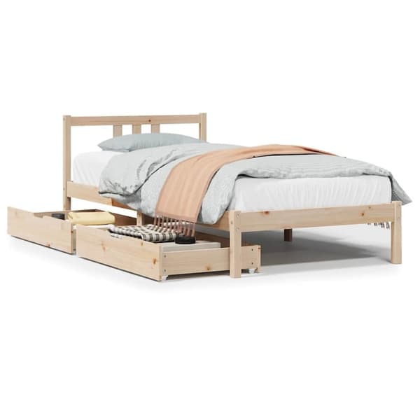 vidaXL Sengeramme uten madrass 90x190 cm heltre furu