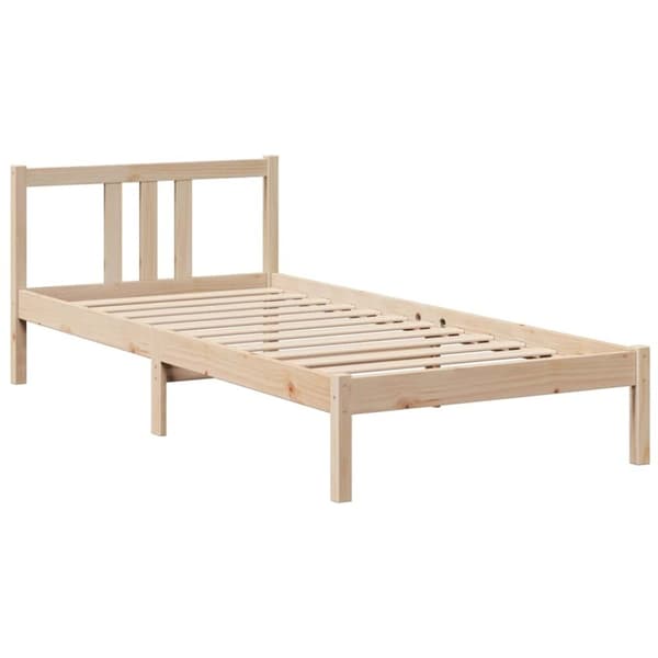 vidaXL Sänky kirjahyllyllä ilman patjaa 90x190 cm täysi mänty