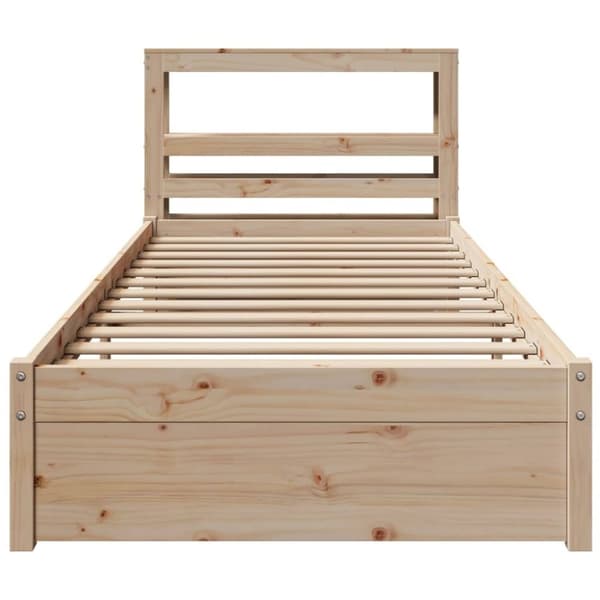 vidaXL sengeramme med sengegavl 90x200 cm massivt fyrretræ