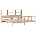 Miniatyrbilde 4 av 11: vidaXL Seng med bokhylle uten madrass 200x200 cm heltre furu