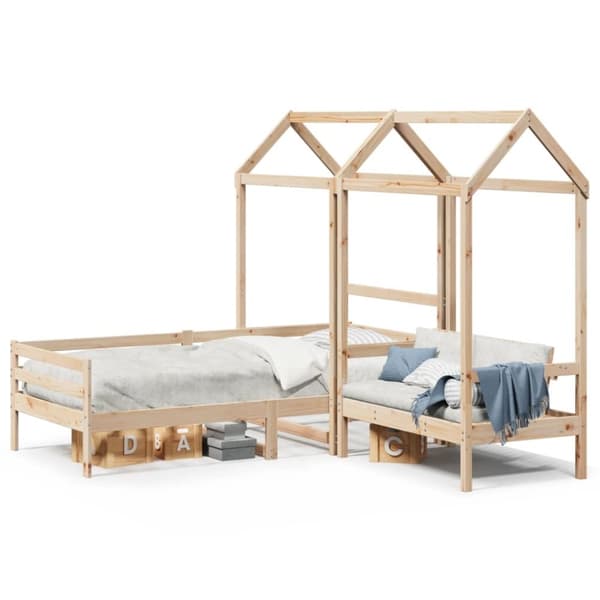 vidaXL husseng med bænk 80x200 cm massivt fyrretræ