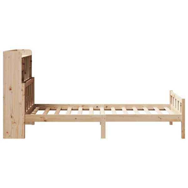 vidaXL Seng med bokhylle uten madrass 90x190 cm heltre furu