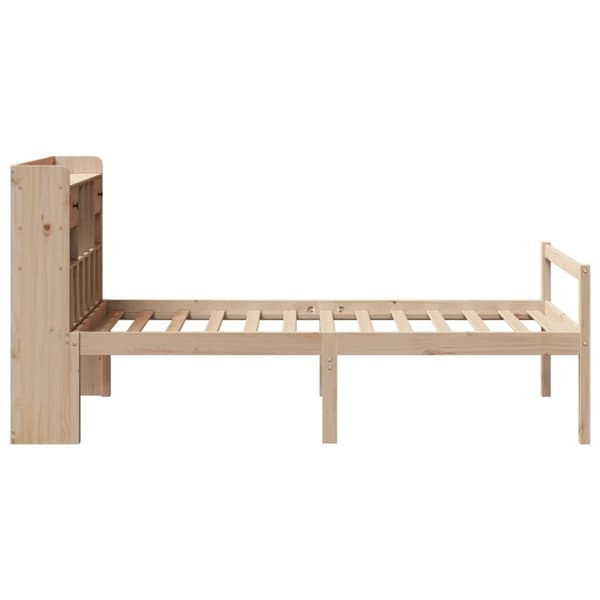 vidaXL Seng med bokhylle uten madrass 100x200 cm heltre furu