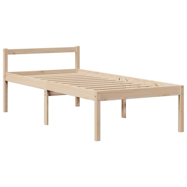 vidaXL Seng med bokhylle uten madrass 100x200 cm heltre furu