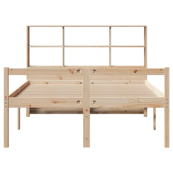 vidaXL Seng med bokhylle uten madrass 140x200 cm heltre furu