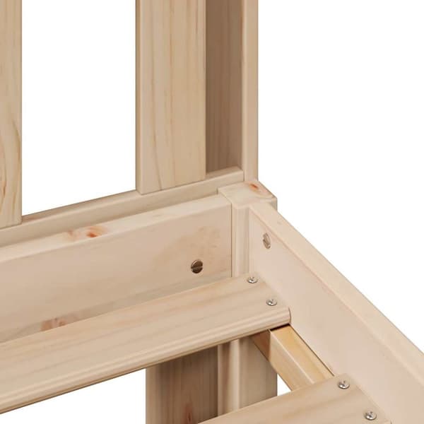 vidaXL Seng med bokhylle uten madrass 140x200 cm heltre furu
