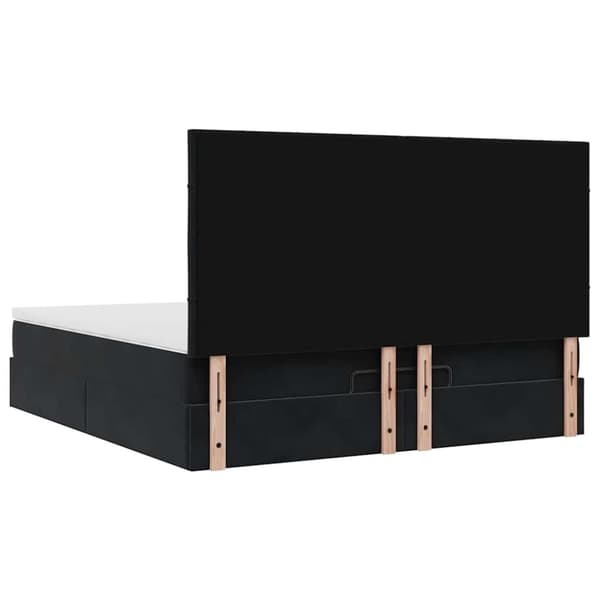 vidaXL Ottoman sengeramme med madrasser svart 180x200cm fløyel