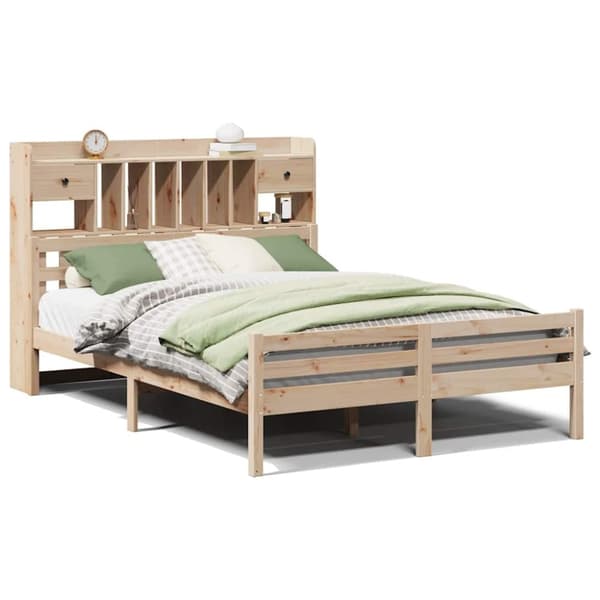 vidaXL seng med reol uden madras 160x200 cm massivt fyrretræ