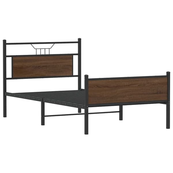 vidaXL sengeramme 100x190 cm uden madras konstrueret træ brunt eg