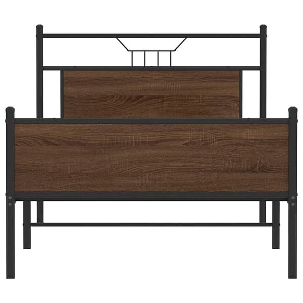 vidaXL sengeramme 100x190 cm uden madras konstrueret træ brunt eg