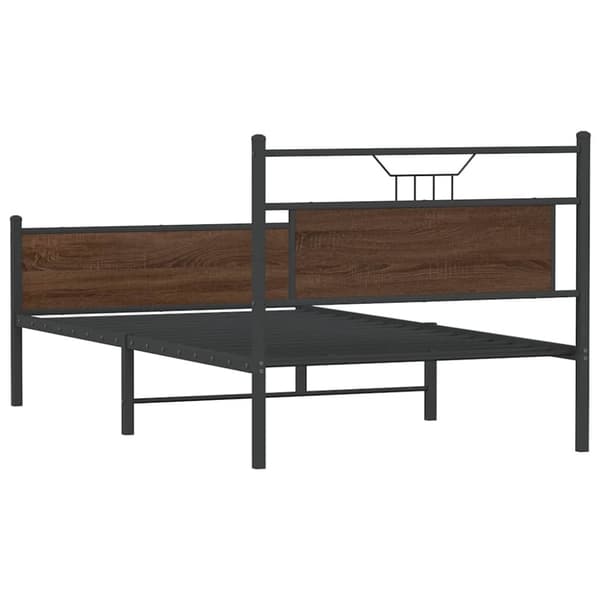 vidaXL Sängynrunko ilman patjaa ruskea tammi 107x203 cm tekninen puu