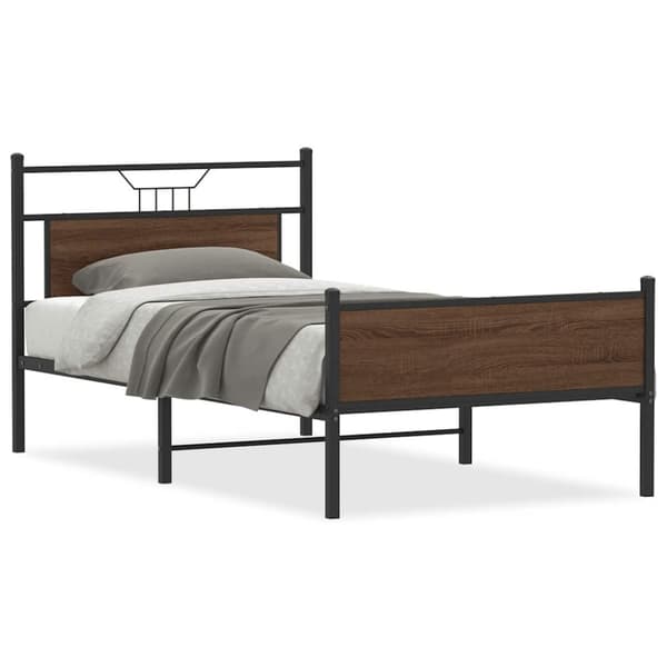 vidaXL Sengeramme uten madrass brun eik 107x203 cm konstruert tre