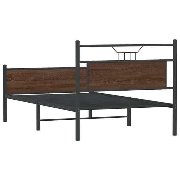 vidaXL Sängynrunko ilman patjaa ruskea tammi 100x200 cm tekninen puu
