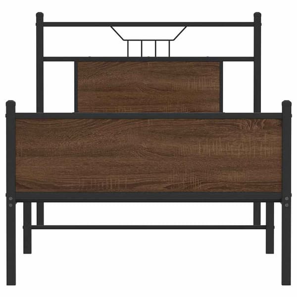 vidaXL Sängynrunko ilman patjaa ruskea tammi 90x200 cm tekninen puu