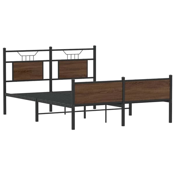 vidaXL sengeramme 140x190 cm uden madras konstrueret træ brunt eg