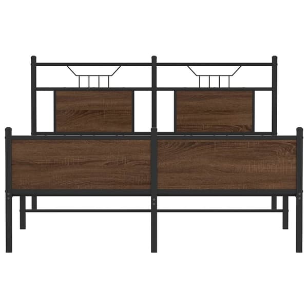 vidaXL sengeramme 140x190 cm uden madras konstrueret træ brunt eg