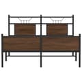 Miniatyrbillede 7 af 11: vidaXL sengeramme 140x190 cm uden madras konstrueret træ brunt eg