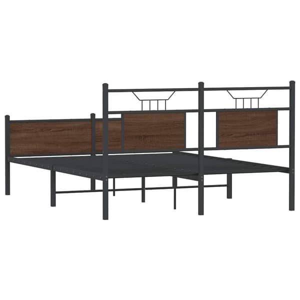 vidaXL sengeramme 140x190 cm uden madras konstrueret træ brunt eg