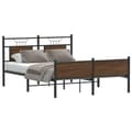 Miniatyrbillede 2 af 11: vidaXL sengeramme 140x190 cm uden madras konstrueret træ brunt eg