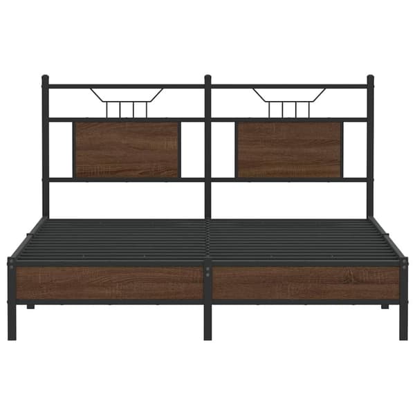 vidaXL sengeramme 150x200 cm uden madras konstrueret træ brunt eg