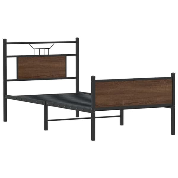 vidaXL sengeramme 90x190 cm uden madras konstrueret træ brunt eg