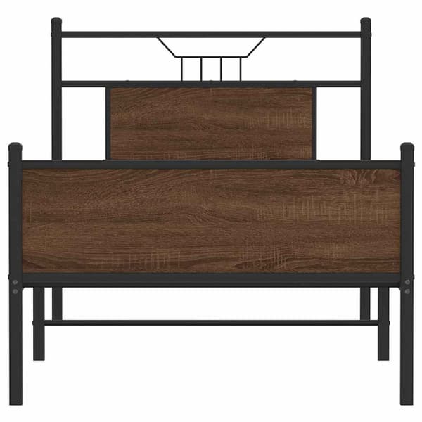 vidaXL sengeramme 90x190 cm uden madras konstrueret træ brunt eg