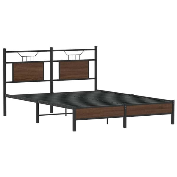vidaXL Sängynrunko ilman patjaa ruskea tammi 140x190 cm tekninen puu