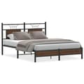 Miniatyrbilde 3 av 11: vidaXL Sengeramme uten madrass brun eik 140x200 cm konstruert tre